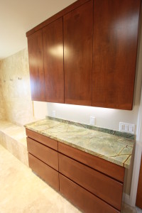 Built in custom alder dresser in Ventura