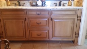 Custom alder Tuscan cabinets