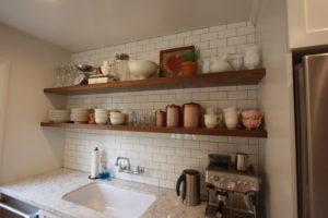 custom walnut shelfs
